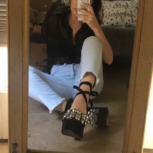 Alexander Wang Lace Up Studded Heels